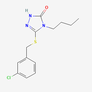 molecular formula C13H16ClN3OS B7457404 4-butyl-3-[(3-chlorophenyl)methylsulfanyl]-1H-1,2,4-triazol-5-one 