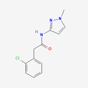 molecular formula C12H12ClN3O B7457416 2-(2-chlorophenyl)-N-(1-methylpyrazol-3-yl)acetamide 
