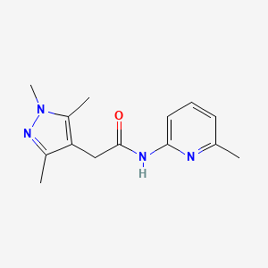 molecular formula C14H18N4O B7457452 N-(6-methylpyridin-2-yl)-2-(1,3,5-trimethylpyrazol-4-yl)acetamide 