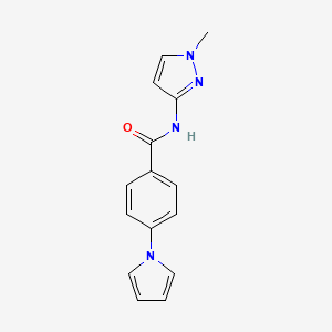 molecular formula C15H14N4O B7457454 N-(1-methylpyrazol-3-yl)-4-pyrrol-1-ylbenzamide 