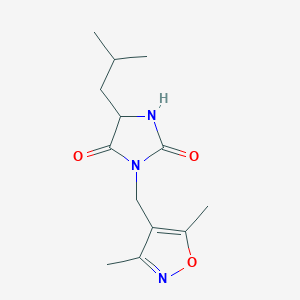 molecular formula C13H19N3O3 B7457460 3-[(3,5-Dimethyl-1,2-oxazol-4-yl)methyl]-5-(2-methylpropyl)imidazolidine-2,4-dione 