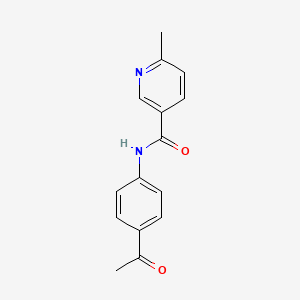 molecular formula C15H14N2O2 B7457467 N-(4-acetylphenyl)-6-methylpyridine-3-carboxamide 