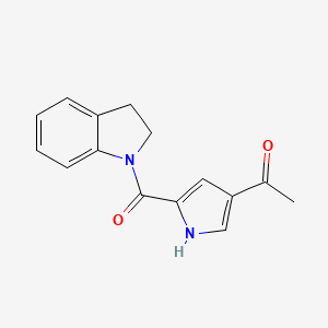 molecular formula C15H14N2O2 B7457483 1-[5-(2,3-dihydroindole-1-carbonyl)-1H-pyrrol-3-yl]ethanone 