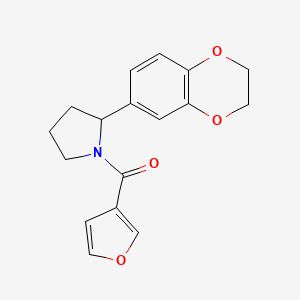 molecular formula C17H17NO4 B7457491 [2-(2,3-Dihydro-1,4-benzodioxin-6-yl)pyrrolidin-1-yl]-(furan-3-yl)methanone 