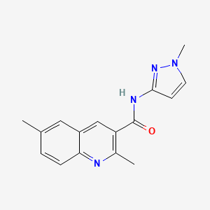 molecular formula C16H16N4O B7457494 2,6-dimethyl-N-(1-methylpyrazol-3-yl)quinoline-3-carboxamide 