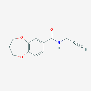 molecular formula C13H13NO3 B7457508 N-prop-2-ynyl-3,4-dihydro-2H-1,5-benzodioxepine-7-carboxamide 