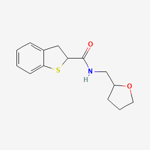 molecular formula C14H17NO2S B7457521 N-(oxolan-2-ylmethyl)-2,3-dihydro-1-benzothiophene-2-carboxamide 