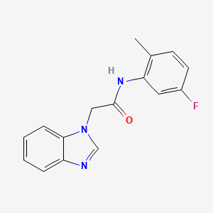 molecular formula C16H14FN3O B7457561 2-(benzimidazol-1-yl)-N-(5-fluoro-2-methylphenyl)acetamide 