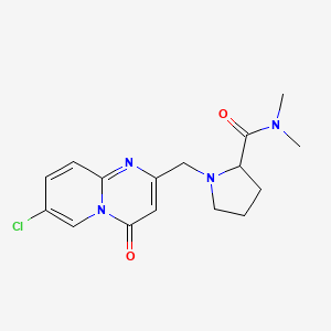 molecular formula C16H19ClN4O2 B7457568 1-[(7-chloro-4-oxopyrido[1,2-a]pyrimidin-2-yl)methyl]-N,N-dimethylpyrrolidine-2-carboxamide 