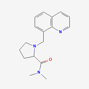 molecular formula C17H21N3O B7457582 N,N-dimethyl-1-(quinolin-8-ylmethyl)pyrrolidine-2-carboxamide 