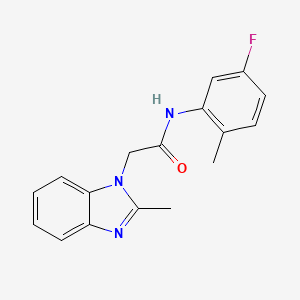 molecular formula C17H16FN3O B7457610 N-(5-fluoro-2-methylphenyl)-2-(2-methylbenzimidazol-1-yl)acetamide 