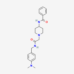 molecular formula C23H30N4O2 B7457615 N-[1-[2-[[4-(dimethylamino)phenyl]methylamino]-2-oxoethyl]piperidin-4-yl]benzamide 