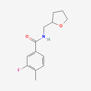 molecular formula C13H16FNO2 B7457624 3-fluoro-4-methyl-N-(oxolan-2-ylmethyl)benzamide 