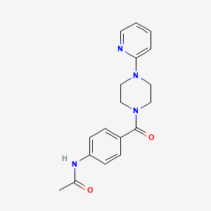 molecular formula C18H20N4O2 B7457625 N-[4-(4-pyridin-2-ylpiperazine-1-carbonyl)phenyl]acetamide 