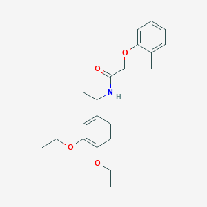 molecular formula C21H27NO4 B7457639 N-[1-(3,4-diethoxyphenyl)ethyl]-2-(2-methylphenoxy)acetamide 