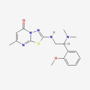 molecular formula C17H21N5O2S B7457657 2-[[2-(Dimethylamino)-2-(2-methoxyphenyl)ethyl]amino]-7-methyl-[1,3,4]thiadiazolo[3,2-a]pyrimidin-5-one 