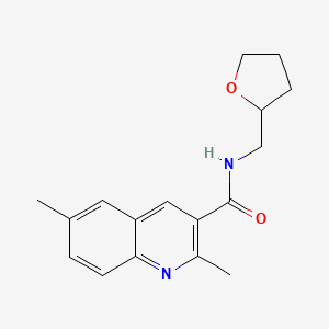 molecular formula C17H20N2O2 B7457663 2,6-dimethyl-N-(oxolan-2-ylmethyl)quinoline-3-carboxamide 