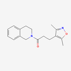molecular formula C17H20N2O2 B7457675 1-(3,4-dihydro-1H-isoquinolin-2-yl)-3-(3,5-dimethyl-1,2-oxazol-4-yl)propan-1-one 