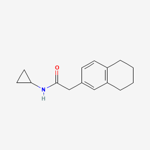 molecular formula C15H19NO B7457705 N-cyclopropyl-2-(5,6,7,8-tetrahydronaphthalen-2-yl)acetamide 