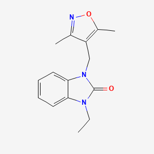 molecular formula C15H17N3O2 B7457713 1-[(3,5-Dimethyl-1,2-oxazol-4-yl)methyl]-3-ethylbenzimidazol-2-one 