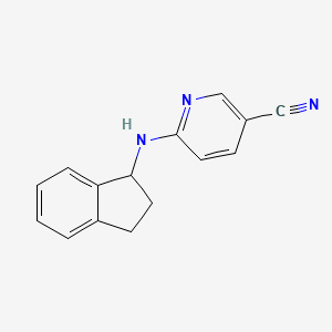 molecular formula C15H13N3 B7457728 6-(2,3-dihydro-1H-inden-1-ylamino)pyridine-3-carbonitrile 