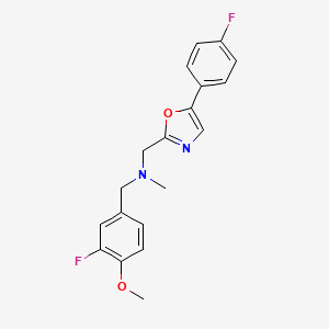 molecular formula C19H18F2N2O2 B7457731 1-(3-fluoro-4-methoxyphenyl)-N-[[5-(4-fluorophenyl)-1,3-oxazol-2-yl]methyl]-N-methylmethanamine 