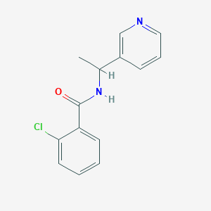 molecular formula C14H13ClN2O B7457821 2-chloro-N-(1-pyridin-3-ylethyl)benzamide 