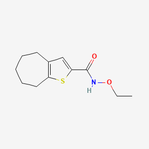 molecular formula C12H17NO2S B7457838 N-ethoxy-5,6,7,8-tetrahydro-4H-cyclohepta[b]thiophene-2-carboxamide 