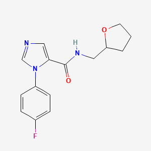 molecular formula C15H16FN3O2 B7457851 3-(4-fluorophenyl)-N-(oxolan-2-ylmethyl)imidazole-4-carboxamide 