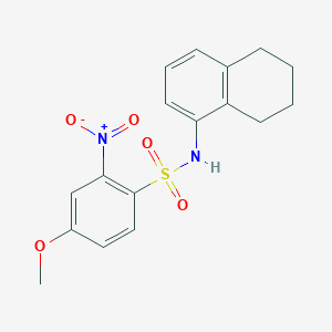 molecular formula C17H18N2O5S B7457868 4-methoxy-2-nitro-N-(5,6,7,8-tetrahydronaphthalen-1-yl)benzenesulfonamide 
