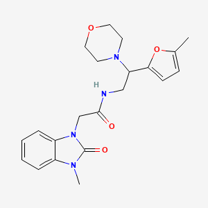 molecular formula C21H26N4O4 B7457876 N-[2-(5-methylfuran-2-yl)-2-morpholin-4-ylethyl]-2-(3-methyl-2-oxobenzimidazol-1-yl)acetamide 