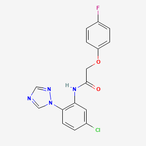 molecular formula C16H12ClFN4O2 B7457901 N-[5-chloranyl-2-(1,2,4-triazol-1-yl)phenyl]-2-(4-fluoranylphenoxy)ethanamide 