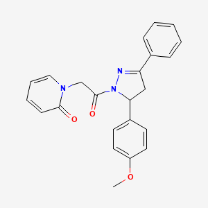 molecular formula C23H21N3O3 B7457926 1-[2-[3-(4-Methoxyphenyl)-5-phenyl-3,4-dihydropyrazol-2-yl]-2-oxoethyl]pyridin-2-one 