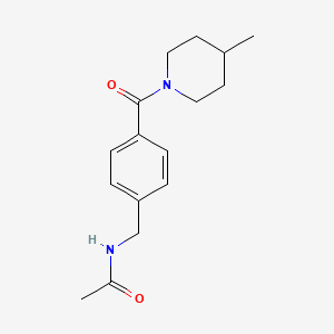 molecular formula C16H22N2O2 B7457974 N-[[4-(4-methylpiperidine-1-carbonyl)phenyl]methyl]acetamide 