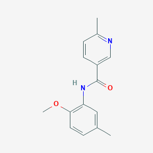 molecular formula C15H16N2O2 B7457978 N-(2-methoxy-5-methylphenyl)-6-methylpyridine-3-carboxamide 
