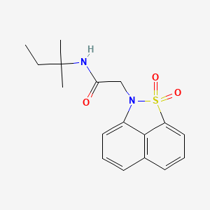 2-(2,2-dioxo-2lambda6-thia-3-azatricyclo[6.3.1.04,12]dodeca-1(11),4,6,8(12),9-pentaen-3-yl)-N-(2-methylbutan-2-yl)acetamide