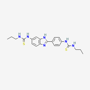 molecular formula C21H26N6S2 B7458046 1-propyl-3-[4-[6-(propylcarbamothioylamino)-1H-benzimidazol-2-yl]phenyl]thiourea 