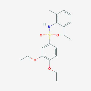 molecular formula C19H25NO4S B7458062 3,4-diethoxy-N-(2-ethyl-6-methylphenyl)benzenesulfonamide 