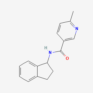 molecular formula C16H16N2O B7458067 N-(2,3-dihydro-1H-inden-1-yl)-6-methylpyridine-3-carboxamide 