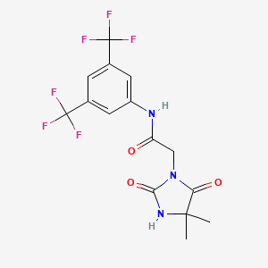 molecular formula C15H13F6N3O3 B7458069 N-[3,5-bis(trifluoromethyl)phenyl]-2-(4,4-dimethyl-2,5-dioxoimidazolidin-1-yl)acetamide 