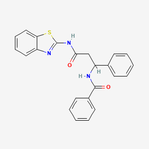 molecular formula C23H19N3O2S B7458070 N-[3-(1,3-benzothiazol-2-ylamino)-3-oxo-1-phenylpropyl]benzamide 