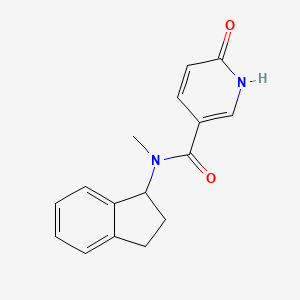 molecular formula C16H16N2O2 B7458077 N-(2,3-dihydro-1H-inden-1-yl)-N-methyl-6-oxo-1H-pyridine-3-carboxamide 