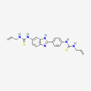 molecular formula C21H22N6S2 B7458103 1-prop-2-enyl-3-[4-[6-(prop-2-enylcarbamothioylamino)-1H-benzimidazol-2-yl]phenyl]thiourea 