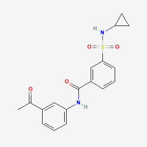 molecular formula C18H18N2O4S B7458110 N-(3-acetylphenyl)-3-(cyclopropylsulfamoyl)benzamide 