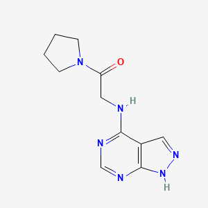 molecular formula C11H14N6O B7458118 2-(1H-pyrazolo[3,4-d]pyrimidin-4-ylamino)-1-pyrrolidin-1-ylethanone 