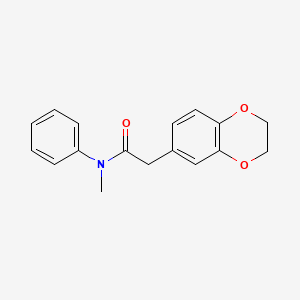 molecular formula C17H17NO3 B7458147 2-(2,3-dihydro-1,4-benzodioxin-6-yl)-N-methyl-N-phenylacetamide 