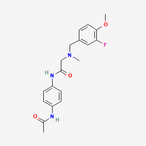 N-(4-acetamidophenyl)-2-[(3-fluoro-4-methoxyphenyl)methyl-methylamino]acetamide