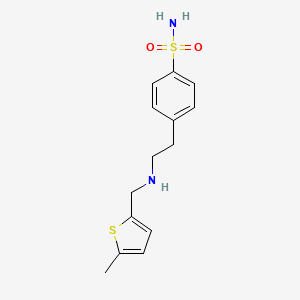 molecular formula C14H18N2O2S2 B7458153 4-(2-{[(5-Methylthiophen-2-yl)methyl]amino}ethyl)benzenesulfonamide 
