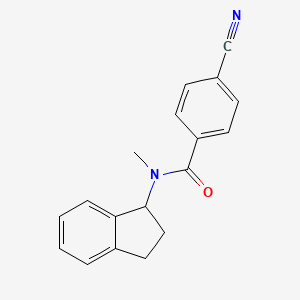 molecular formula C18H16N2O B7458218 4-cyano-N-(2,3-dihydro-1H-inden-1-yl)-N-methylbenzamide 