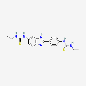 molecular formula C19H22N6S2 B7458221 1-ethyl-3-[4-[6-(ethylcarbamothioylamino)-1H-benzimidazol-2-yl]phenyl]thiourea 